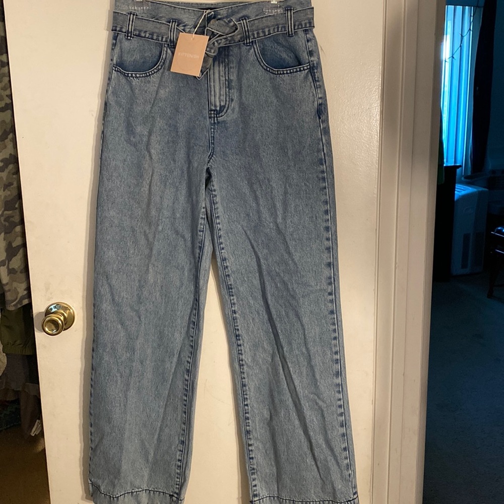 Brand new never been worn with tags Kittenish wide leg jeans